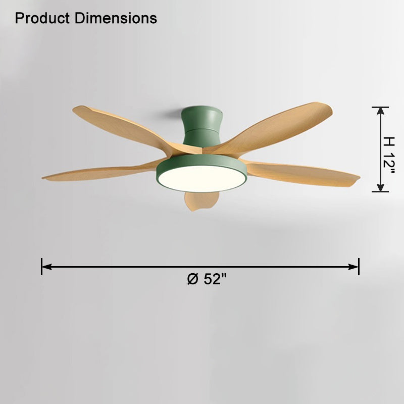 WOMO Large Scandinavian Flush Mount Ceiling Fans with Light - WM5130