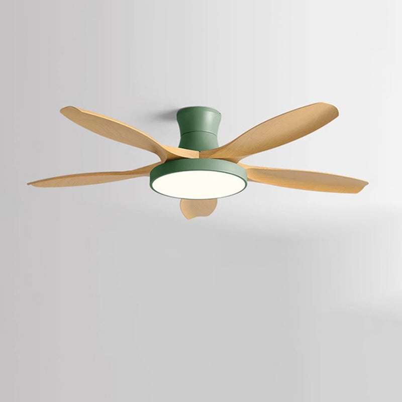 WOMO Large Scandinavian Flush Mount Ceiling Fans with Light - WM5130