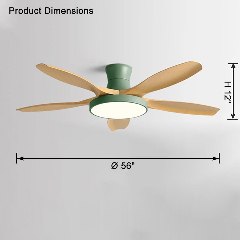 WOMO Large Scandinavian Flush Mount Ceiling Fans with Light - WM5130