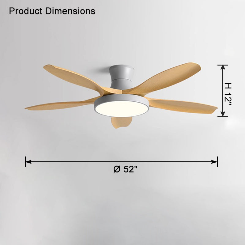 WOMO Large Scandinavian Flush Mount Ceiling Fans with Light - WM5130