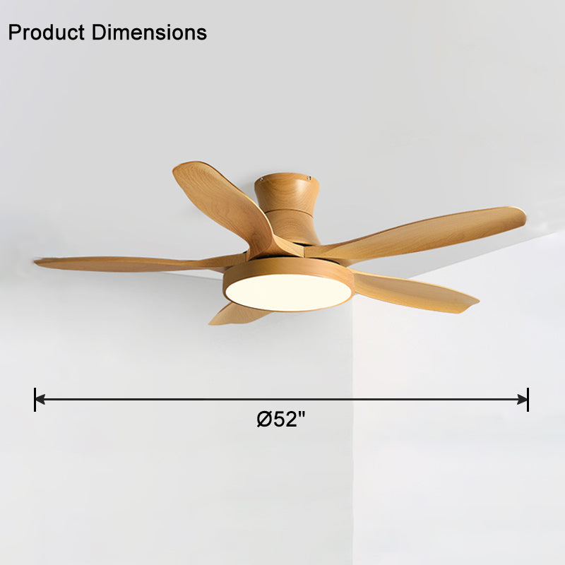 WOMO Large Scandinavian Flush Mount Ceiling Fans with Light - WM5130