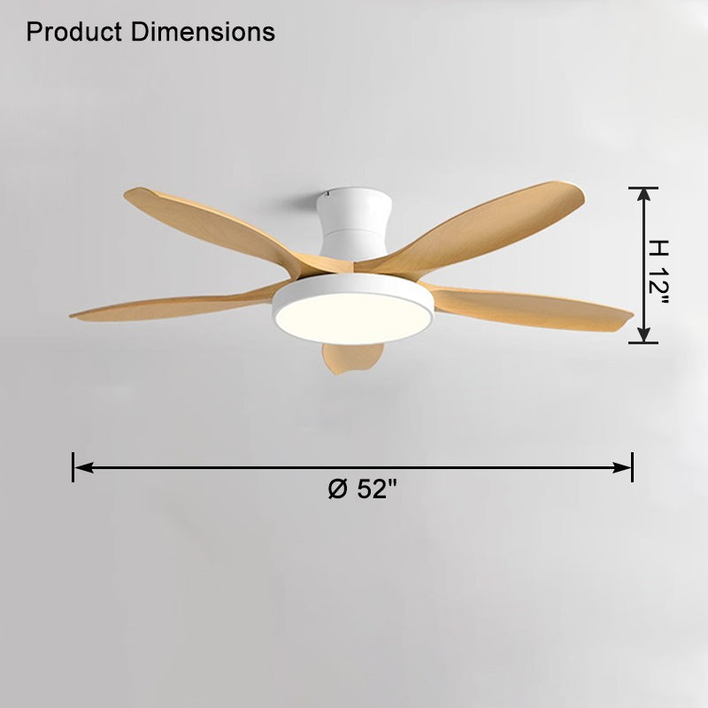 WOMO Large Scandinavian Flush Mount Ceiling Fans with Light - WM5130