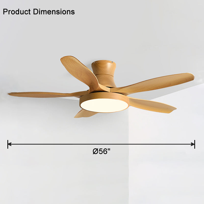 WOMO Large Scandinavian Flush Mount Ceiling Fans with Light - WM5130