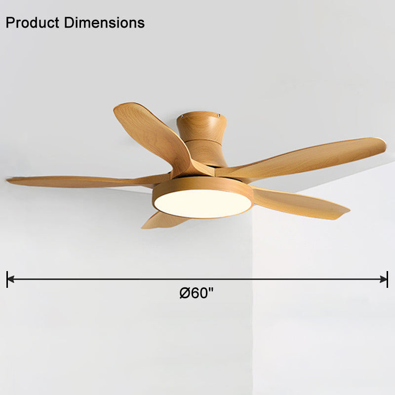 WOMO Large Scandinavian Flush Mount Ceiling Fans with Light - WM5130