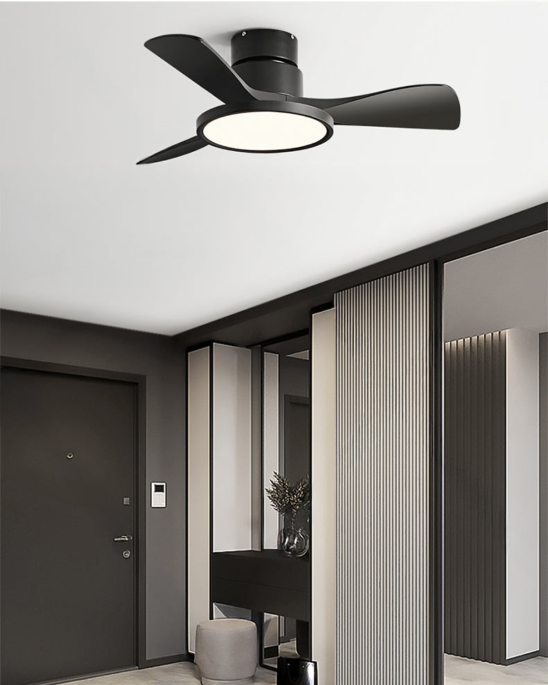 WOMO Ventiladores de techo con luz con 3 Aspas, Perfil Bajo - WM5170