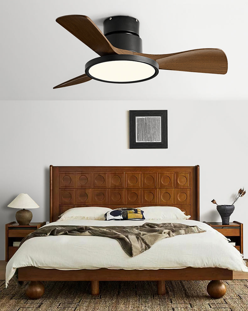 WOMO Ventiladores de techo con luz con 3 Aspas, Perfil Bajo - WM5170