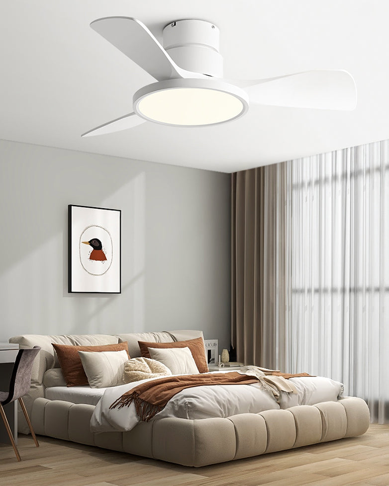 WOMO Ventiladores de techo con luz con 3 Aspas, Perfil Bajo - WM5170