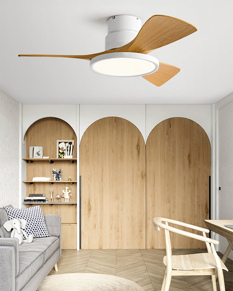 WOMO Ventiladores de techo con luz con 3 Aspas, Perfil Bajo - WM5170