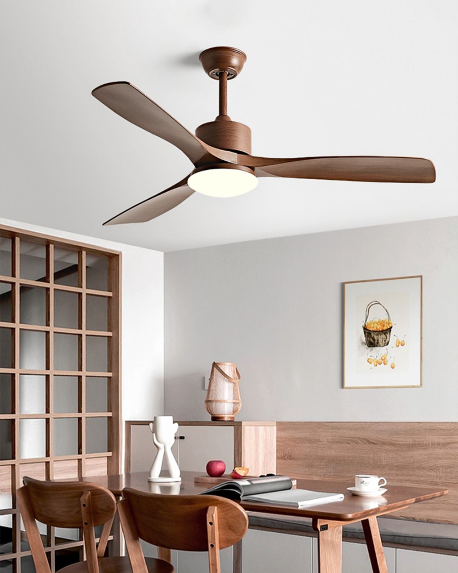 WOMO Ventiladores de techo con luz con 3 Aspas - WM5178