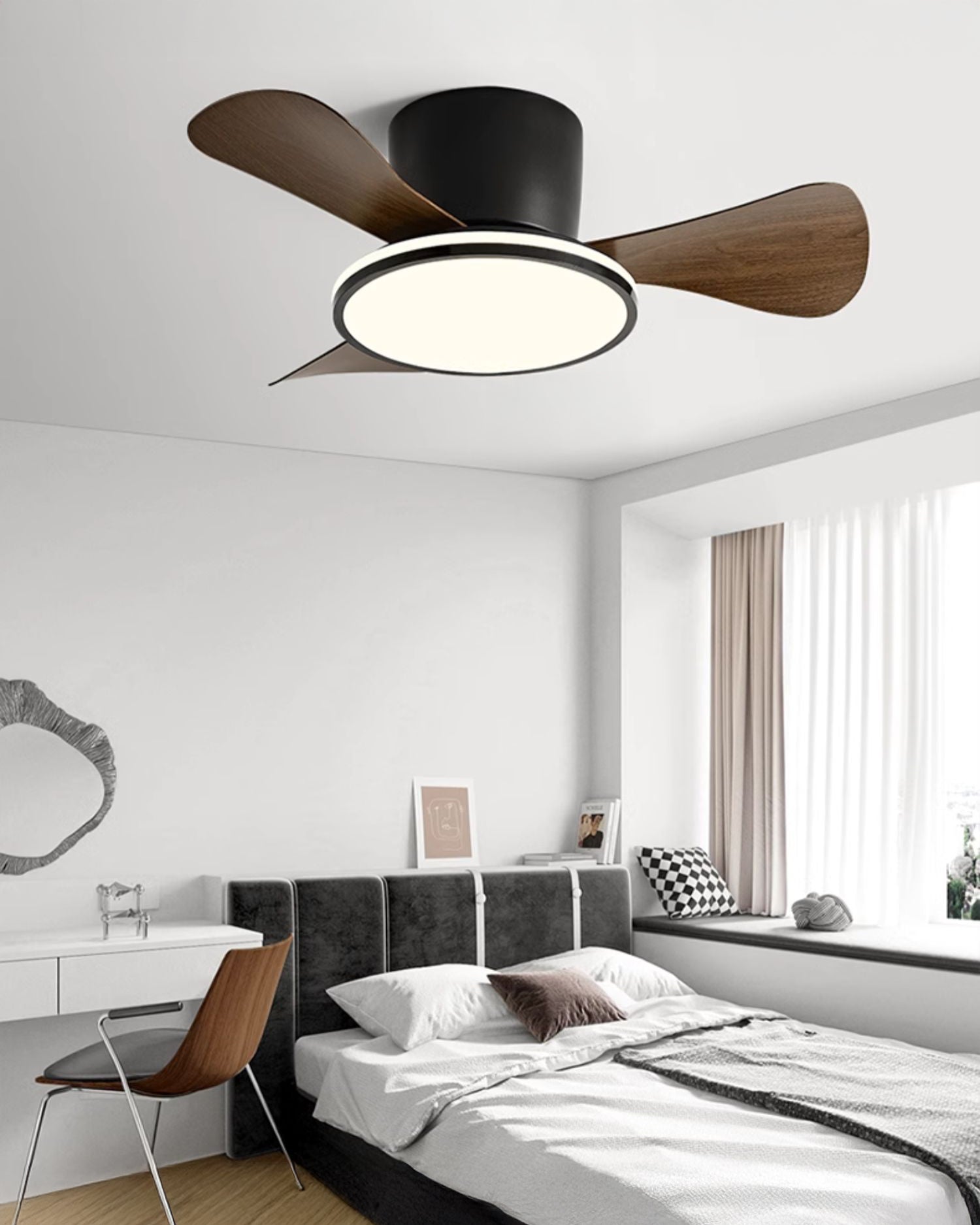 Ventilador de techo pequeño WOMO de 28 pulgadas con lámpara - WM5186