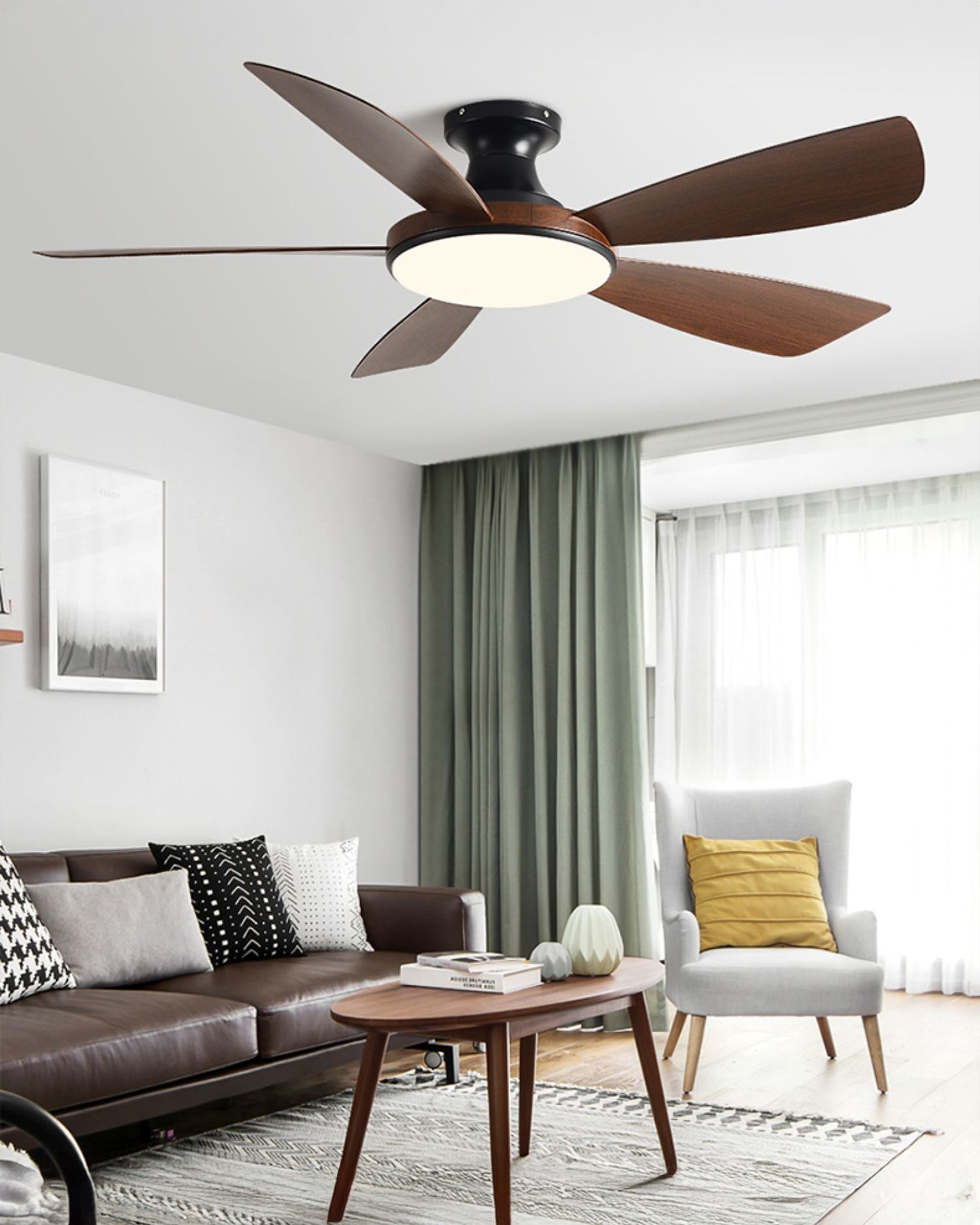 WOMO Ventiladores de techo con luz Moderna Perfil Bajo - WM5190