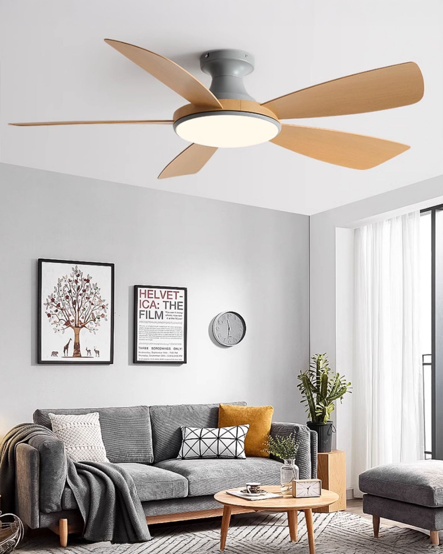 WOMO Ventiladores de techo con luz Moderna Perfil Bajo - WM5190