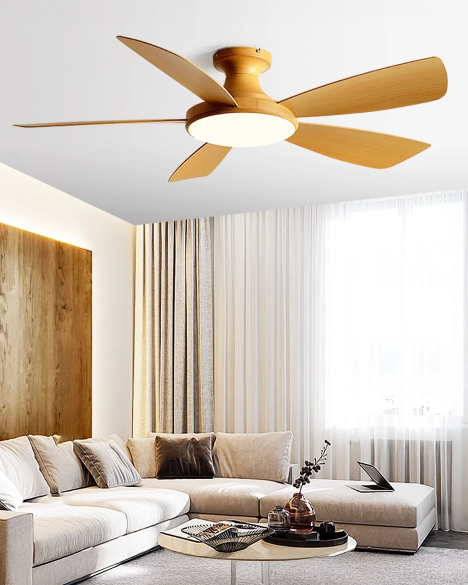WOMO Ventiladores de techo con luz Moderna Perfil Bajo - WM5190