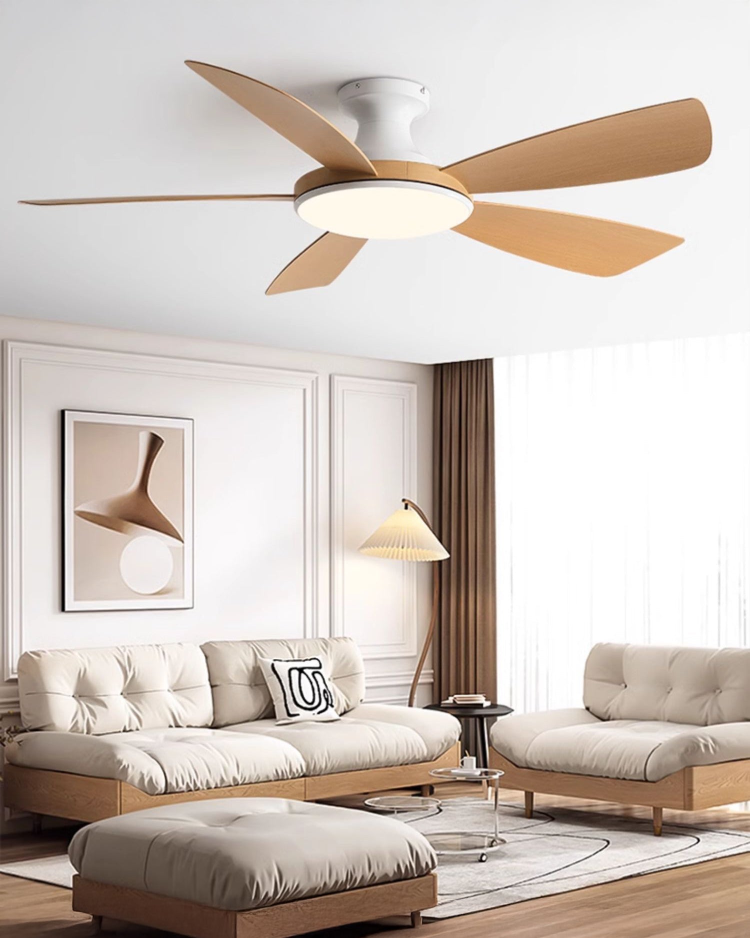 WOMO Ventiladores de techo con luz Moderna Perfil Bajo - WM5190