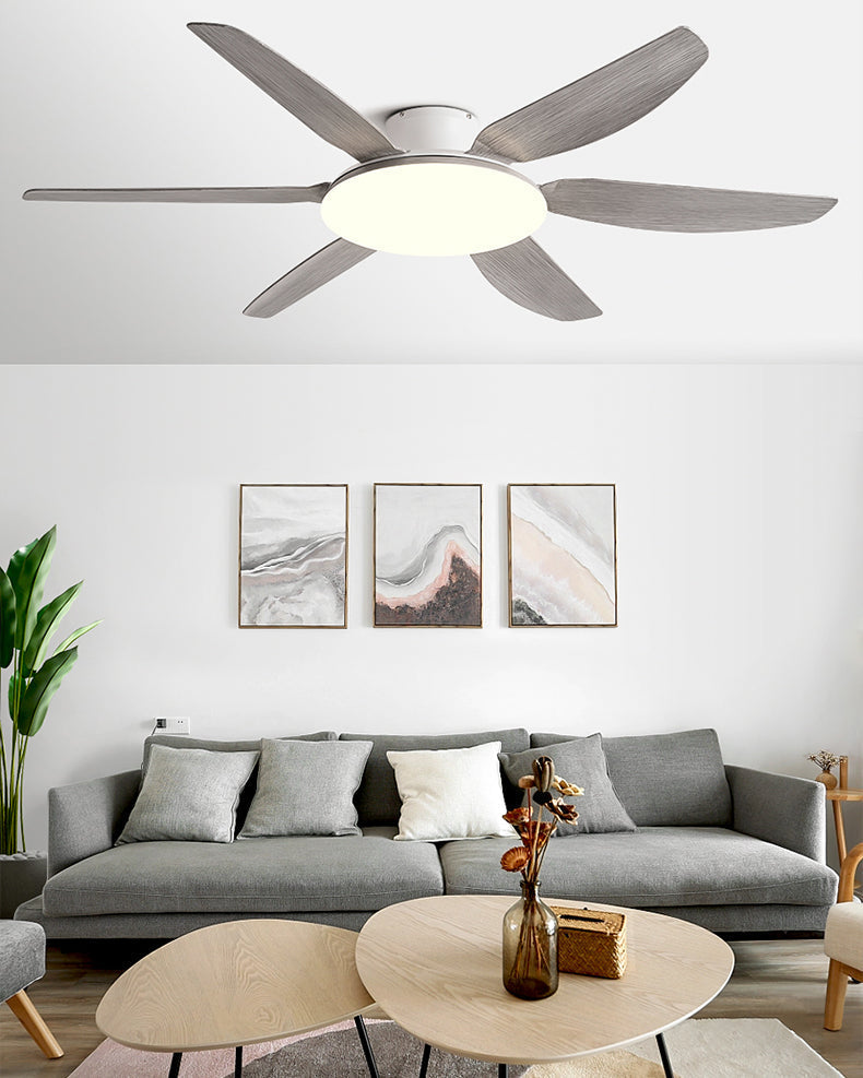Ventilador de techo WOMO de 6 aspas de perfil bajo con luz brillante - WM5191