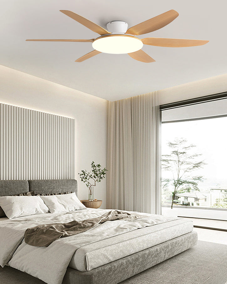 Ventilador de techo WOMO de 6 aspas de perfil bajo con luz brillante - WM5191