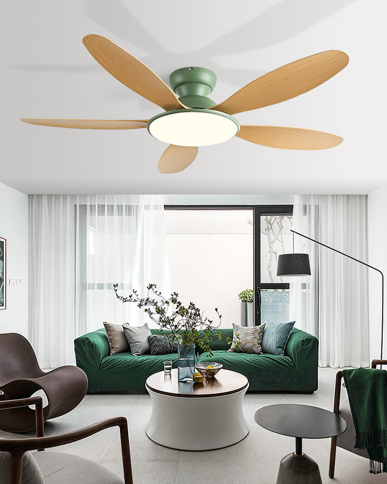Ventilador de techo WOMO de 5 aspas de perfil bajo con lámpara - WM5194