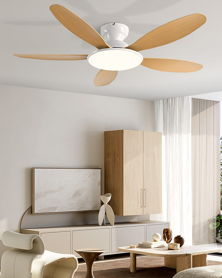 Ventilador de techo WOMO de 5 aspas de perfil bajo con lámpara - WM5194
