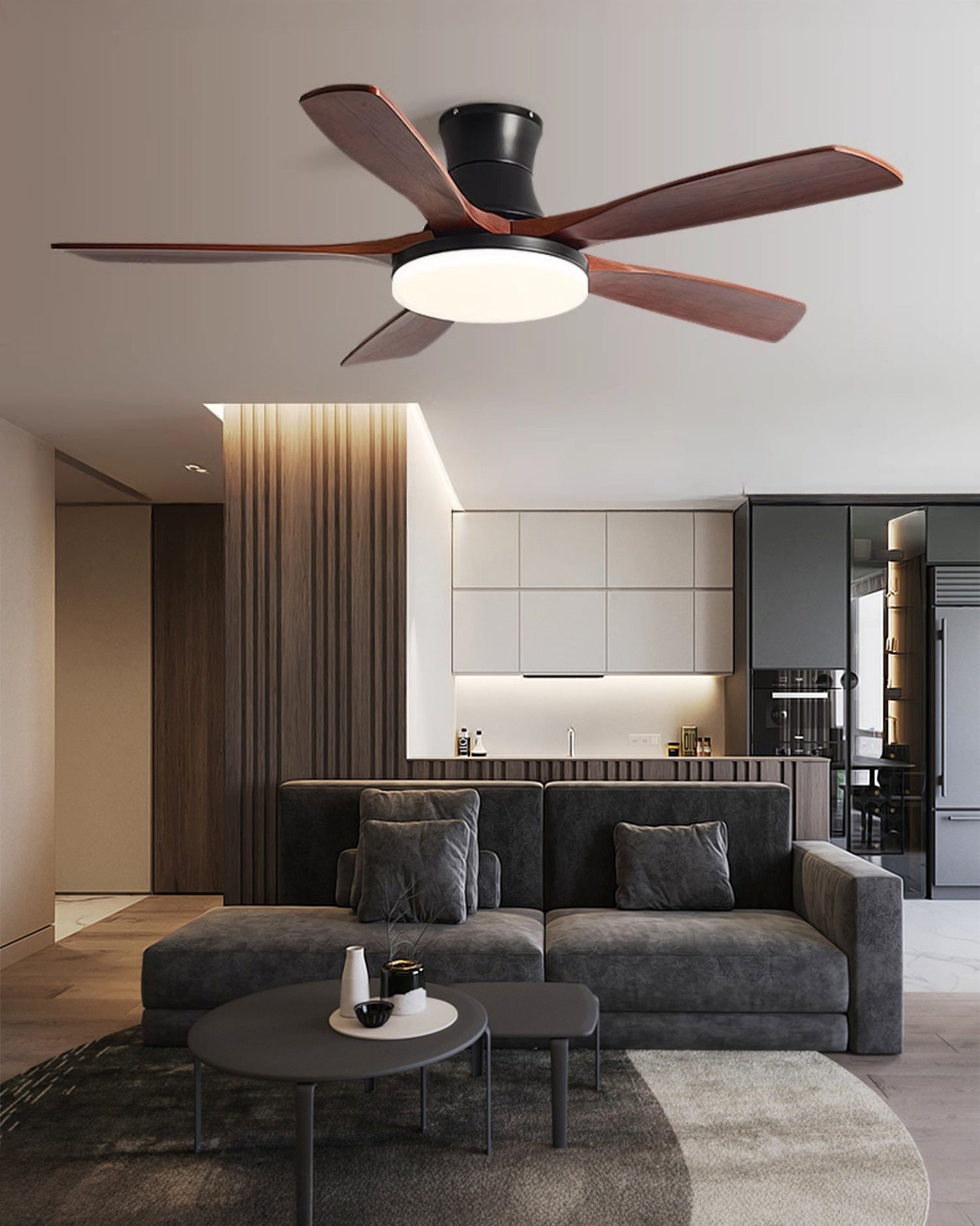 Ventilador de techo con lámpara de perfil bajo WOMO moderno - WM5198