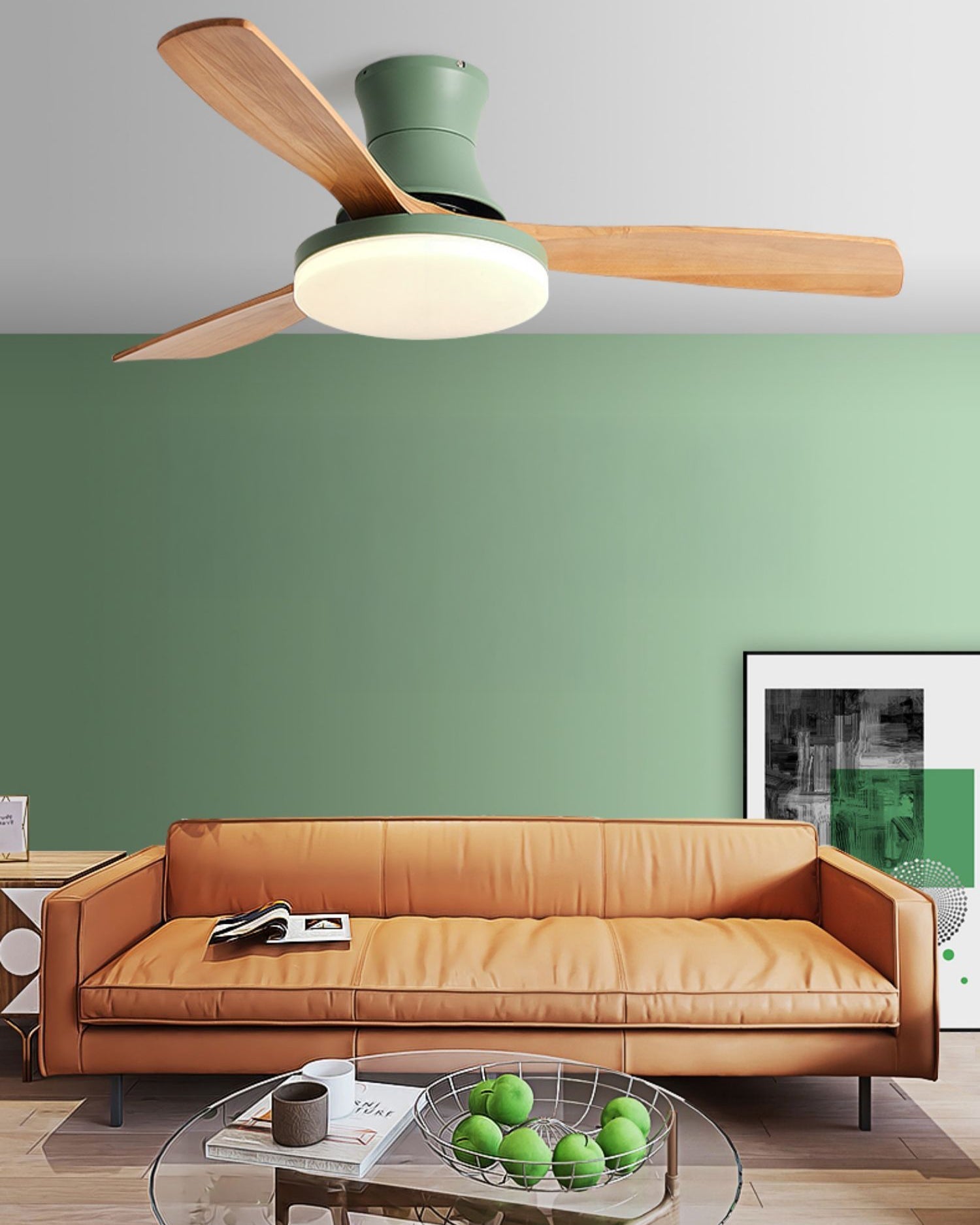 Ventilador de techo con lámpara de perfil bajo WOMO moderno - WM5198