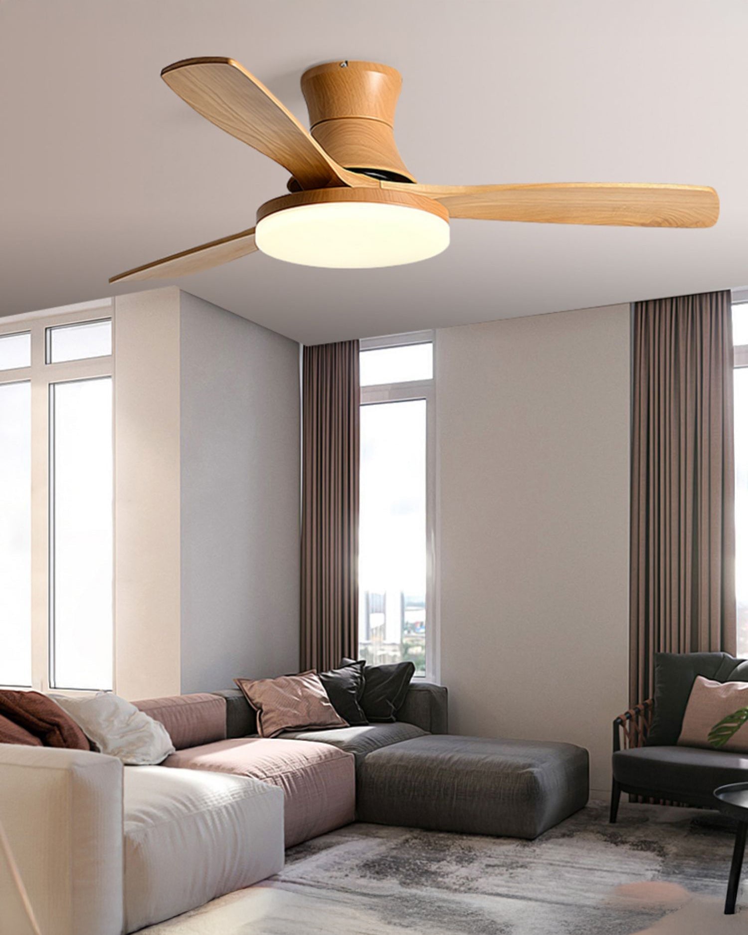 Ventilador de techo con lámpara de perfil bajo WOMO moderno - WM5198