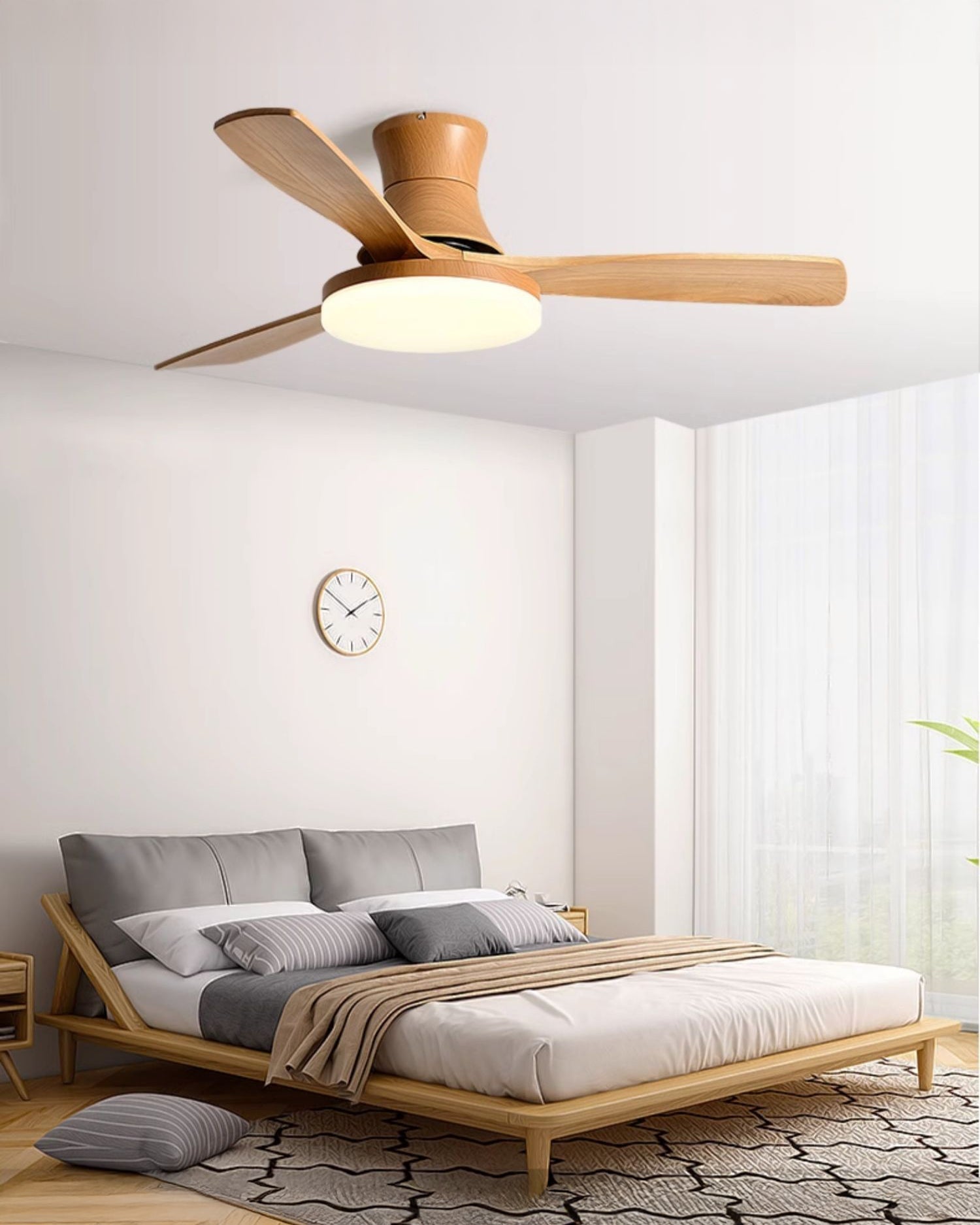 Ventilador de techo con lámpara de perfil bajo WOMO moderno - WM5198