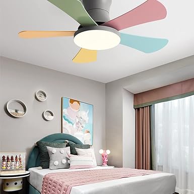 WOMO Ventiladores de techo con luz Escandinava Baja Perfil - WM5086