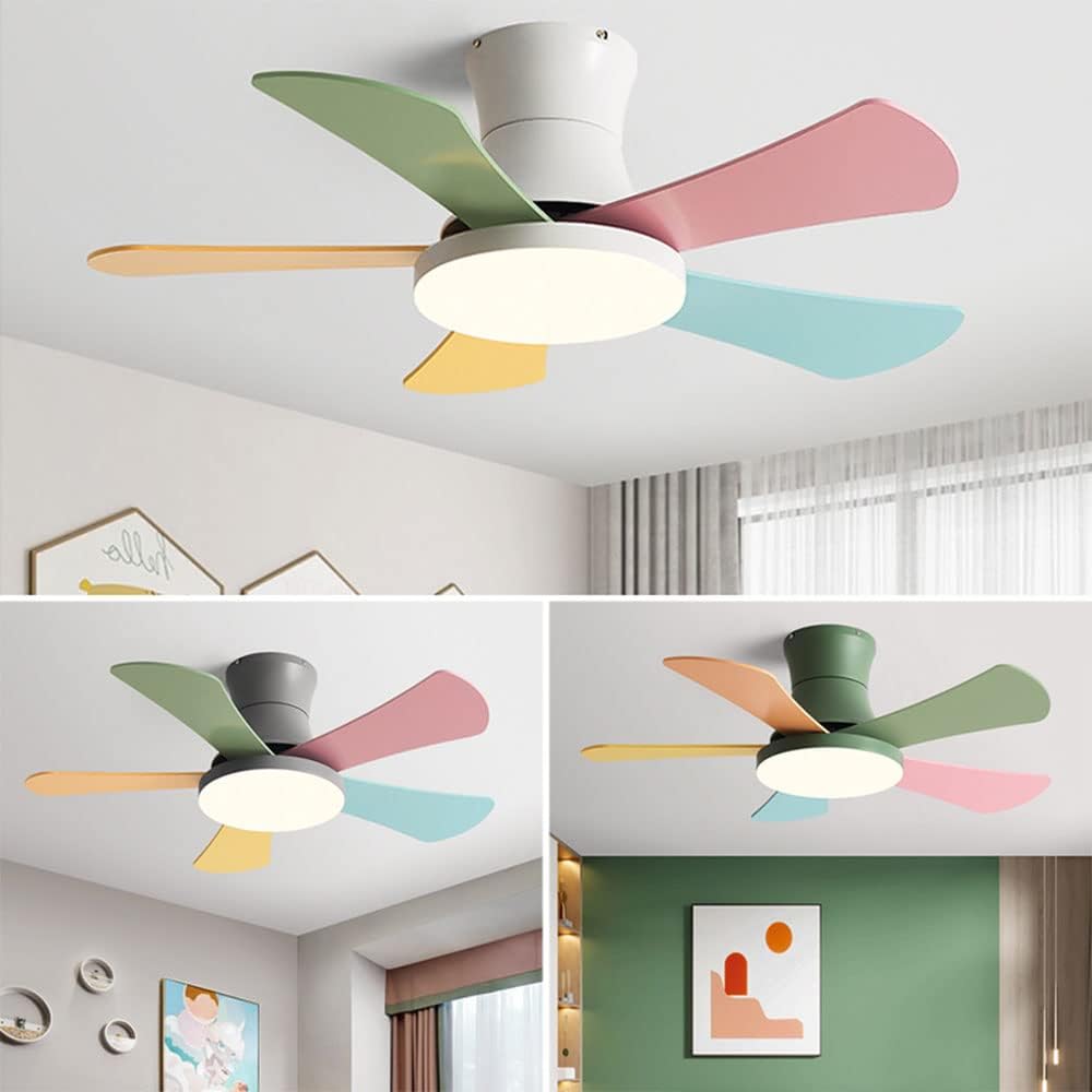 WOMO Ventiladores de techo con luz Escandinava Baja Perfil - WM5086