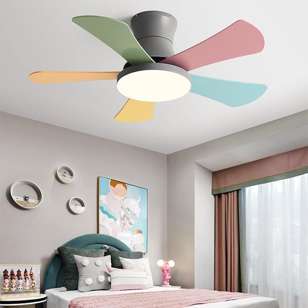 WOMO Ventiladores de techo con luz Escandinava Baja Perfil - WM5086