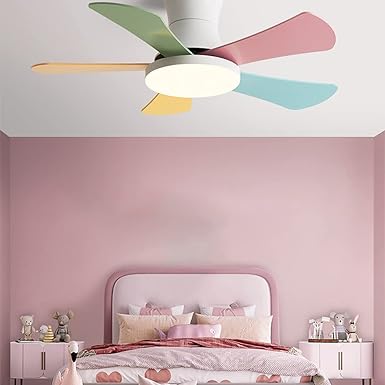 WOMO Ventiladores de techo con luz Escandinava Baja Perfil - WM5086