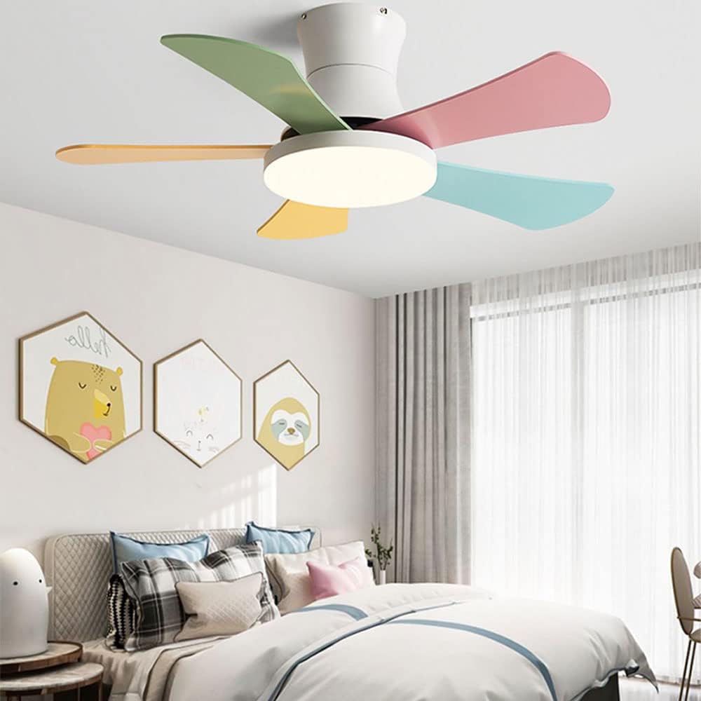 WOMO Ventiladores de techo con luz Escandinava Baja Perfil - WM5086