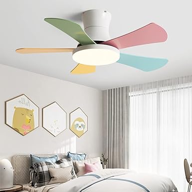 WOMO Ventiladores de techo con luz Escandinava Baja Perfil - WM5086