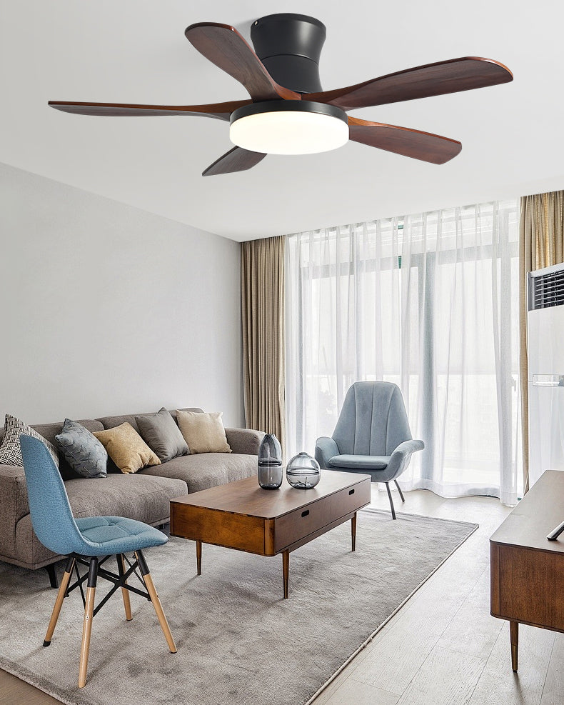 Ventilador de techo WOMO de 5 aspas de perfil bajo con lámpara - WM5208