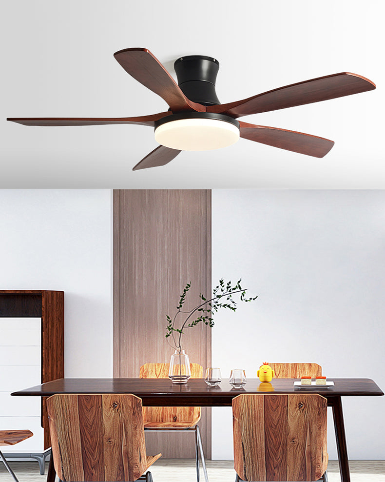 Ventilador de techo WOMO de 5 aspas de perfil bajo con lámpara - WM5208