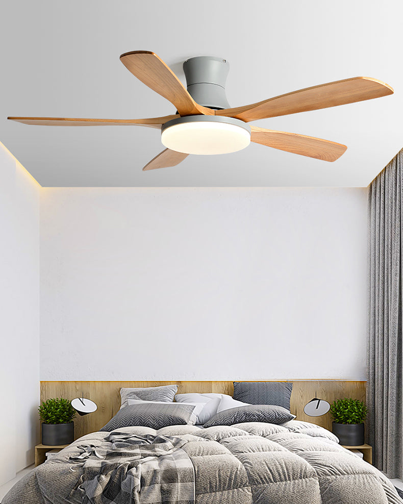 Ventilador de techo WOMO de 5 aspas de perfil bajo con lámpara - WM5208