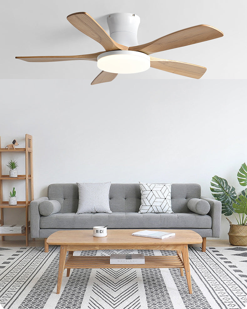 Ventilador de techo WOMO de 5 aspas de perfil bajo con lámpara - WM5208