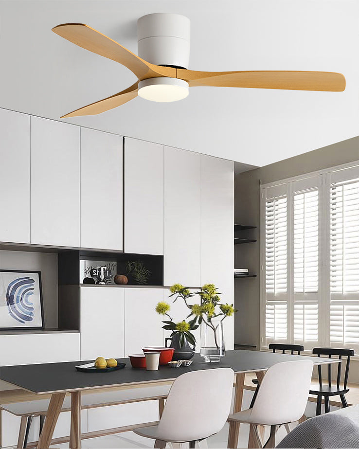 Ventilador de techo moderno de perfil bajo WOMO con lámpara-WM5215
