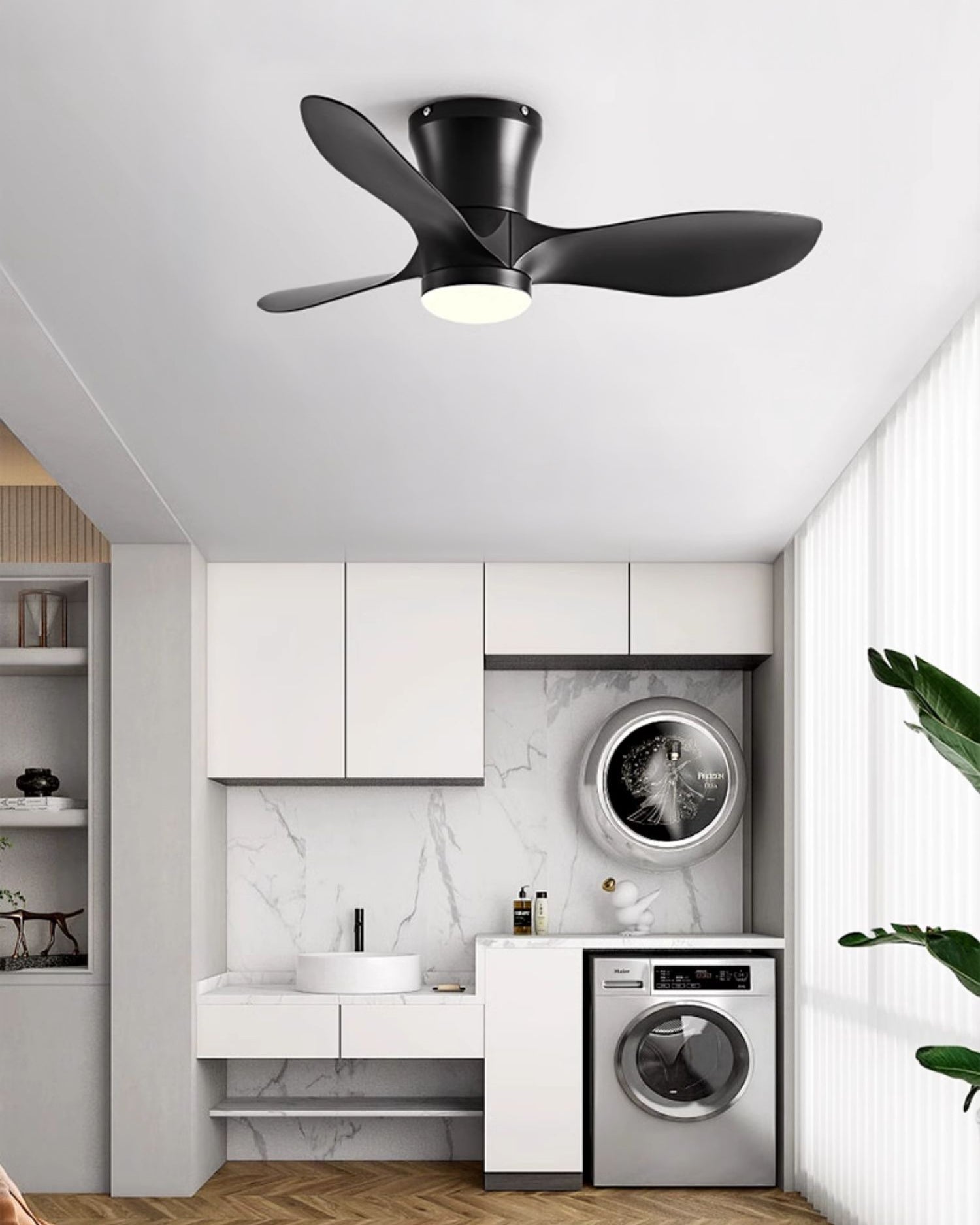 Ventilador de techo pequeño WOMO de 3 aspas con lámpara - WM5218