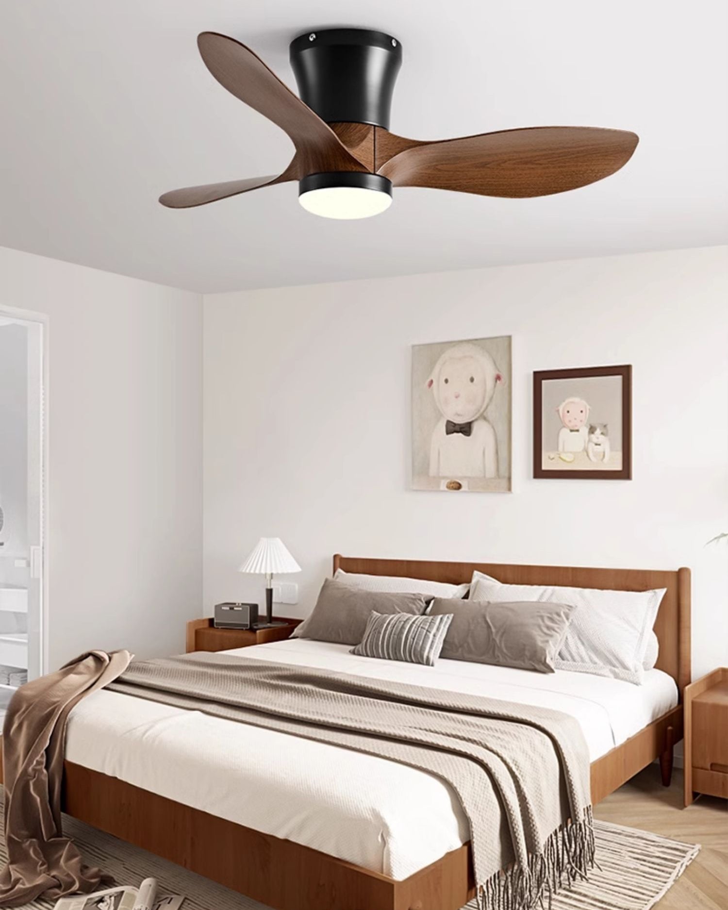 Ventilador de techo pequeño WOMO de 3 aspas con lámpara - WM5218