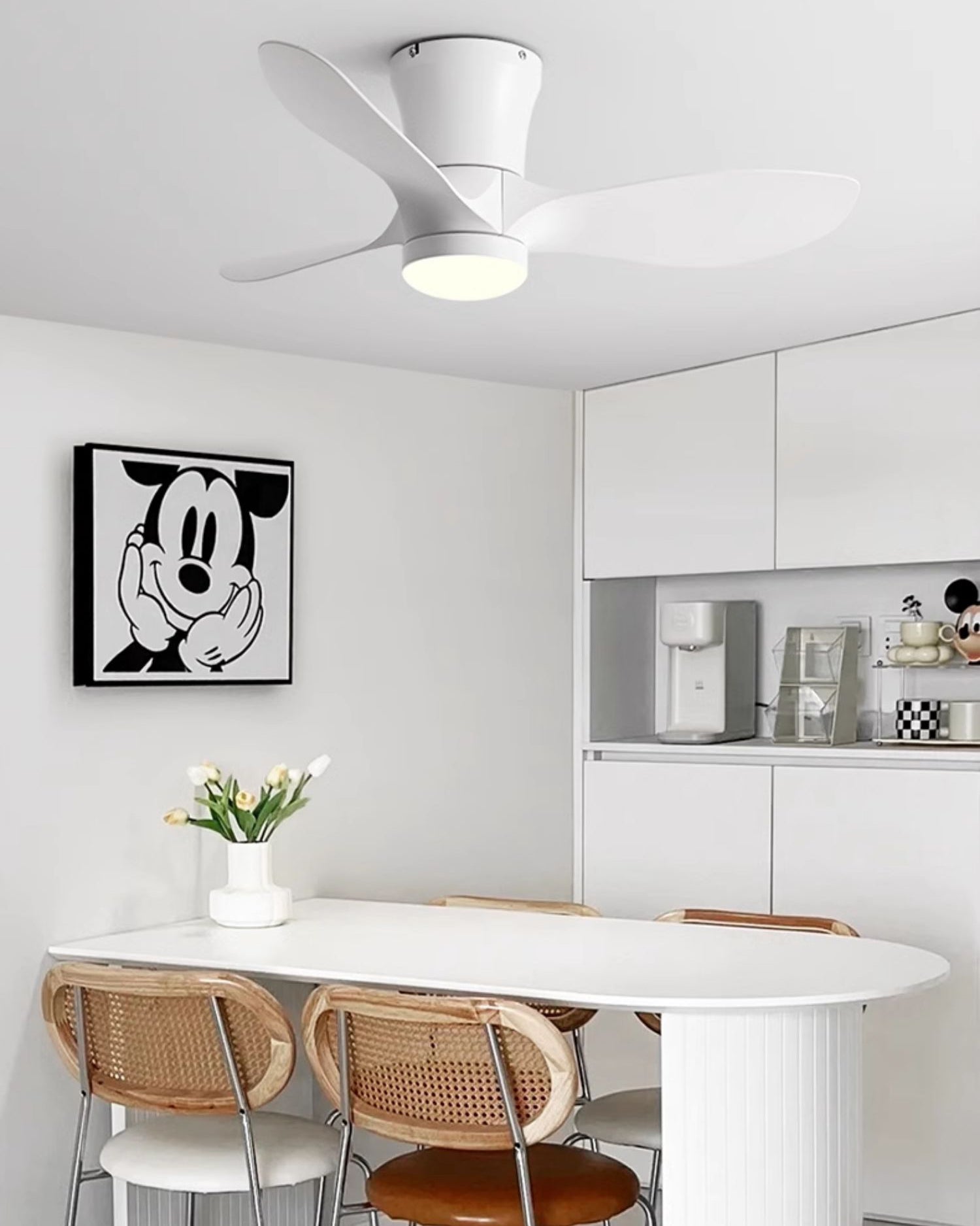 Ventilador de techo pequeño WOMO de 3 aspas con lámpara - WM5218