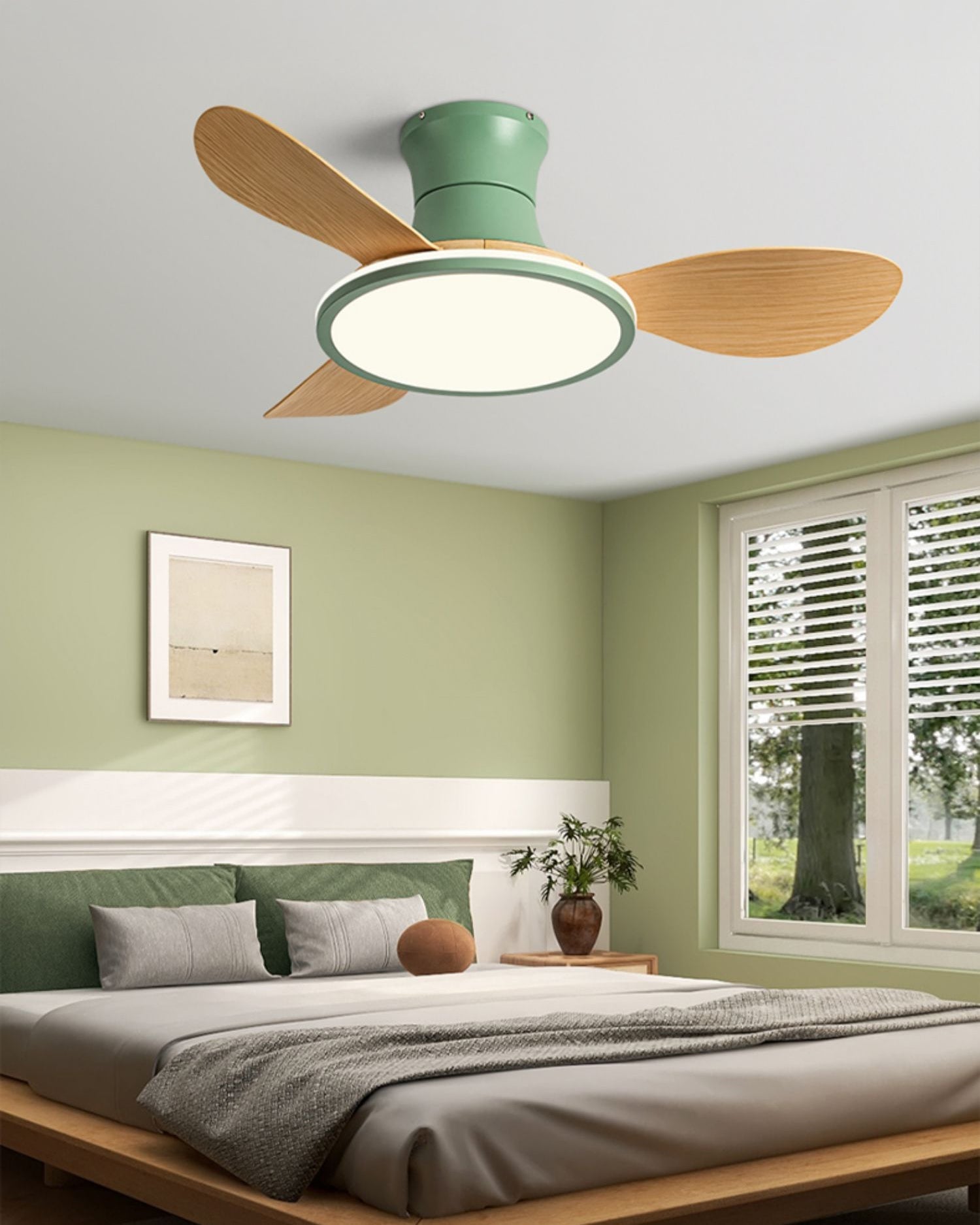 Ventilador de techo con lámpara de perfil bajo WOMO moderno - WM5239