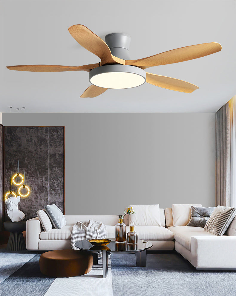 Ventilador de techo WOMO de 5 aspas de perfil bajo con lámpara - WM5245a
