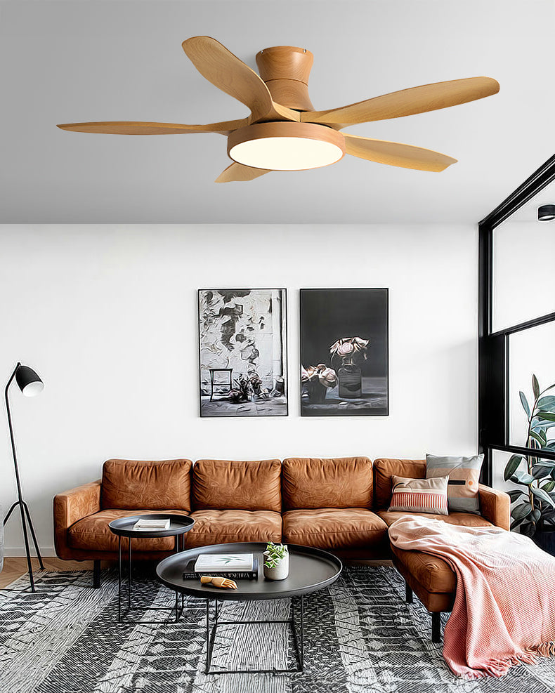 Ventilador de techo WOMO de 5 aspas de perfil bajo con lámpara - WM5245a