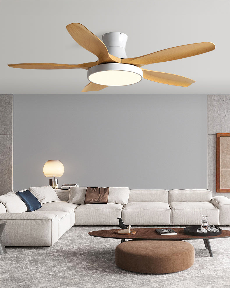 Ventilador de techo WOMO de 5 aspas de perfil bajo con lámpara - WM5245a