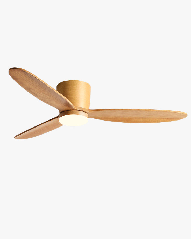 Ventilador de techo con lámpara WOMO de perfil bajo de madera - WM5259