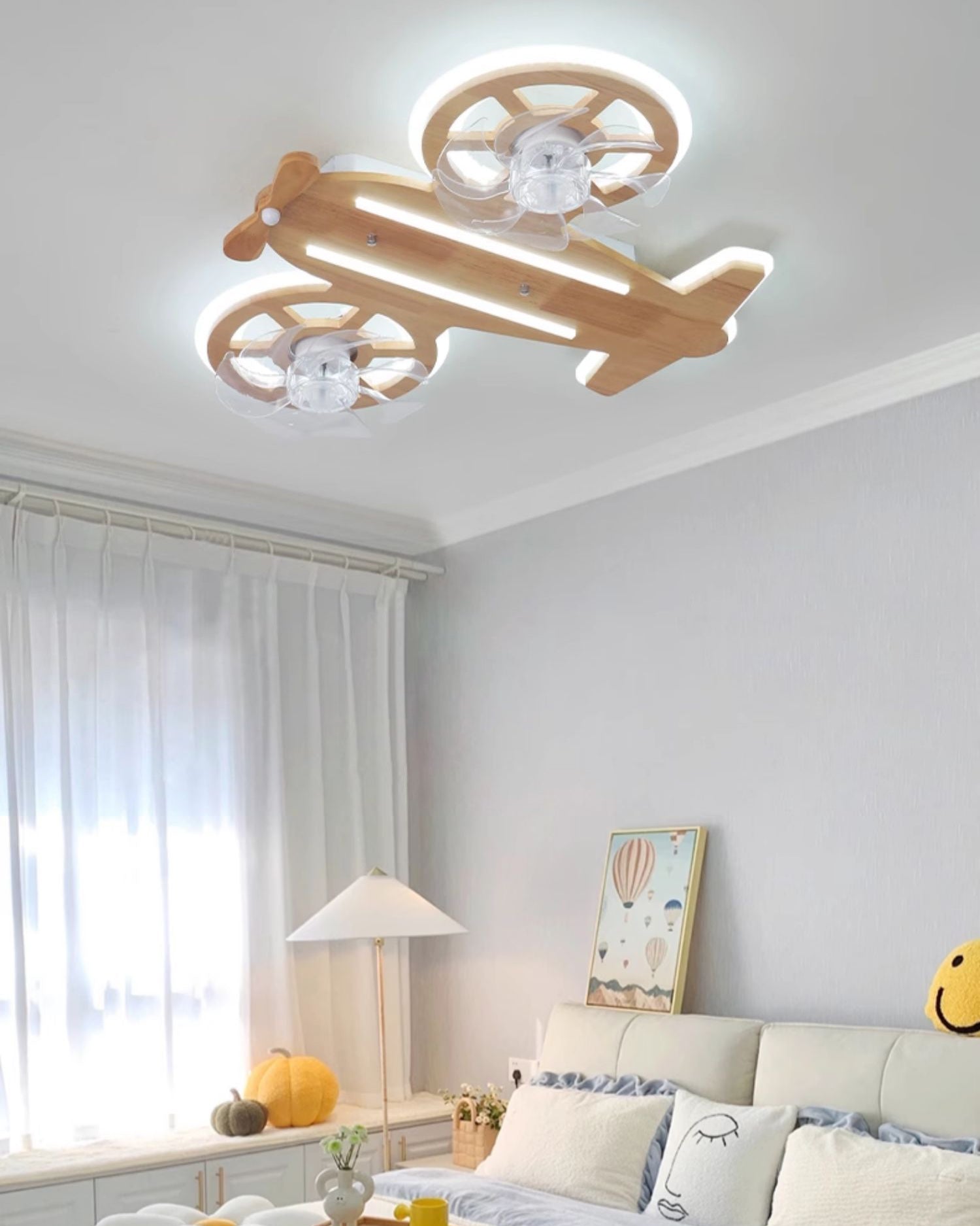 Ventilador de techo WOMO Propeller de perfil bajo con lámpara - WM5275