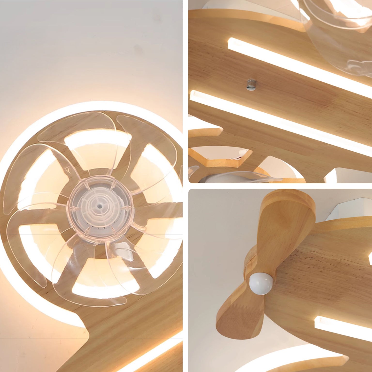 Ventilador de techo WOMO Propeller de perfil bajo con lámpara - WM5275