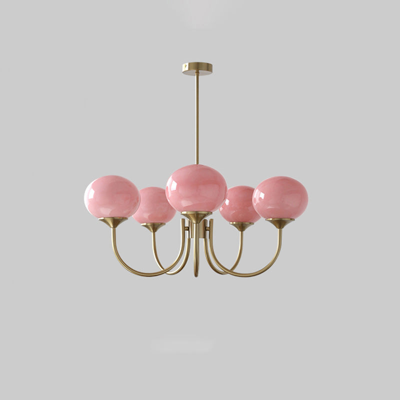 WOMO Lámparas Colgantes de Brazo con Globo de Cristal Rosa-WM2052