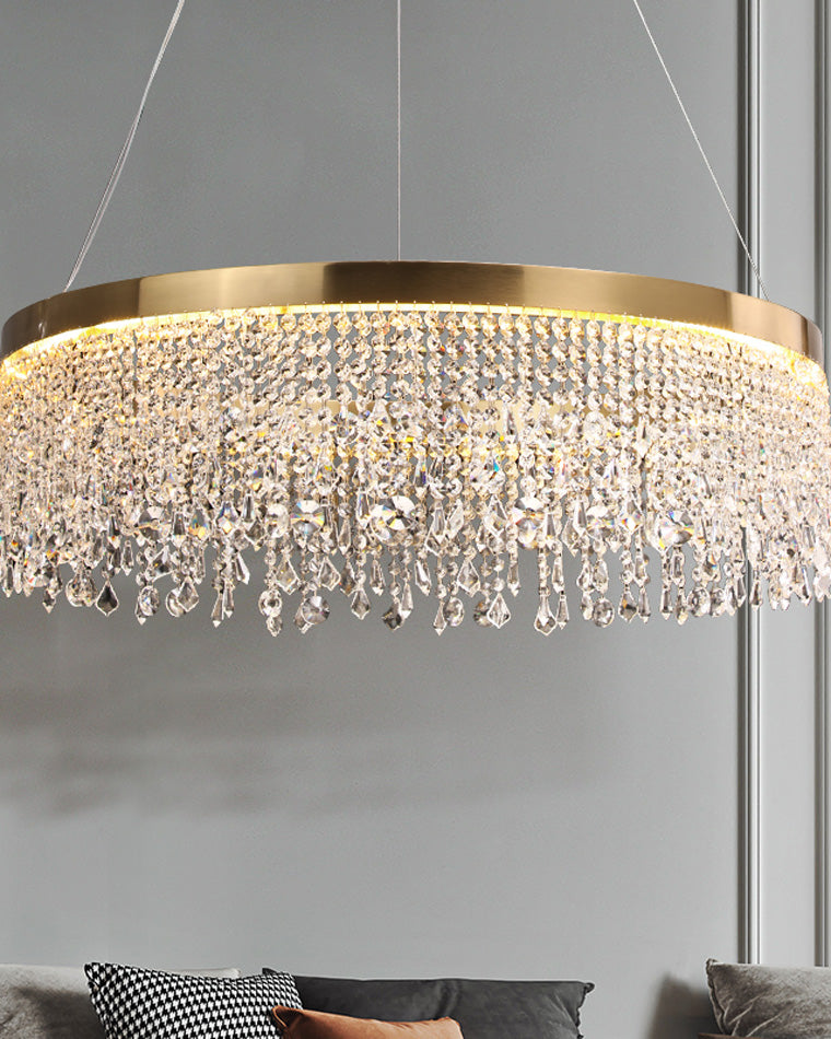 WOMO Lámparas Colgantes Redondo de Cristal con Flecos - WM2362