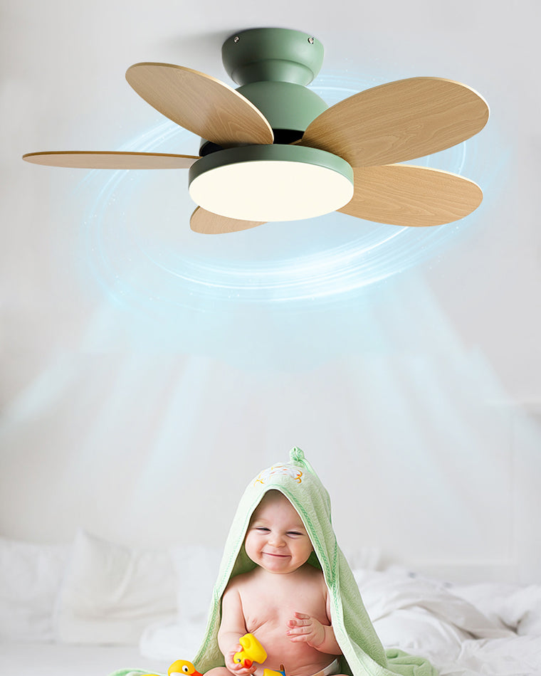 WOMO Scandinavian Wood Ceiling Fans with Light - WM5004